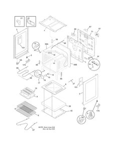 Body Diagram and Parts List for FFEF3015PWB  Frigidaire Range