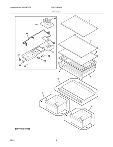 Shelves Diagram and Parts List for FFHT2045VS9  Frigidaire Refrigerator
