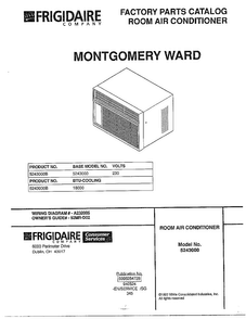 Air Conditioner Front Cover Diagram and Parts List for 5243000B  Frigidaire Air Conditioner