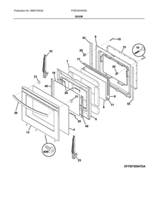 Door Diagram and Parts List for FFEF3016VSD  Frigidaire Range