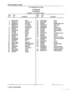 Cabinet/top Panel/base Page 2 Diagram and Parts List for 6389-80B  Frigidaire Washer
