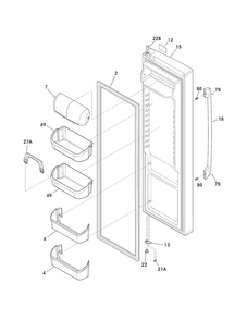 Refrigerator Door Diagram and Parts List for FPHS2699PF0  Frigidaire Refrigerator