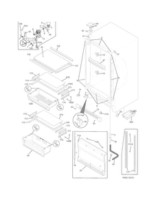 Cabinet Diagram and Parts List for FPFU19F8RFB  Frigidaire Freezer