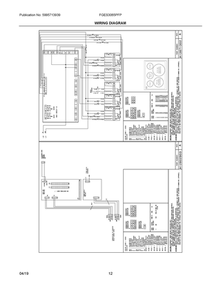 Wiring Diagram Diagram and Parts List for FGES3065PFP  Frigidaire Range