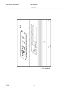 Controls Diagram and Parts List for PRFG2383AFB  Frigidaire Refrigerator