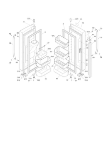 Fresh Food Door Diagram and Parts List for FFHB2740PE3  Frigidaire Refrigerator