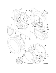 Front Panel/lint Filter Diagram and Parts List for FFQG5000QW1  Frigidaire Dryer