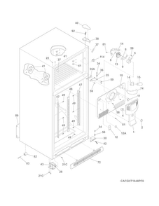 Cabinet Diagram and Parts List for FGHT1848PF1  Frigidaire Refrigerator