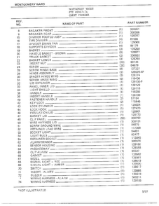 Chest Freezer Page 2 Diagram and Parts List for 89967-7A  Frigidaire Freezer