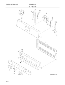 Backguard Diagram and Parts List for WWGF3008TWB  Westinghouse Range