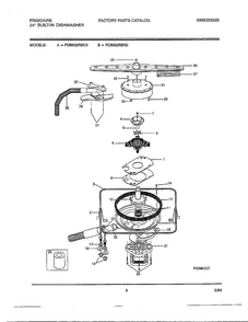 24" Built In Dishwasher Page 7 Diagram and Parts List for 763  Frigidaire Dishwasher