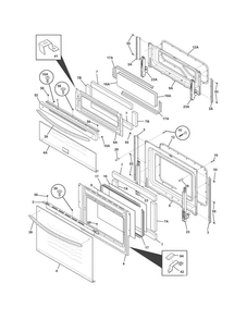 Doors Diagram and Parts List for FGEF301DNBA  Frigidaire Range