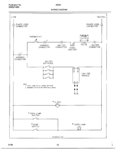 Wiring Diagram Diagram and Parts List for 282247B  Frigidaire Range