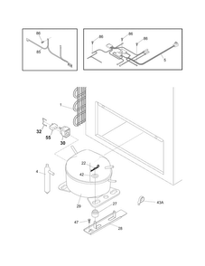 System Diagram and Parts List for KCS150LW1  Kelvinator Freezer