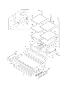 Shelves Diagram and Parts List for FGHN2844LEA  Frigidaire Refrigerator