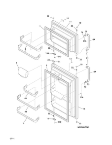Doors Diagram and Parts List for FFHT1513LBB  Frigidaire Refrigerator