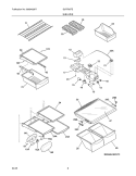SHELVES Diagram and Parts List for GLRT86TEQ2  Frigidaire Refrigerator