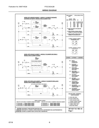 Wiring Diagram Diagram and Parts List for FFEC3024LBB  Frigidaire Cooktop