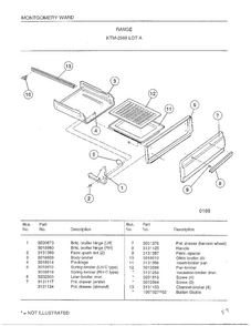 Range Page 4 Diagram and Parts List for 2869A  Frigidaire Range
