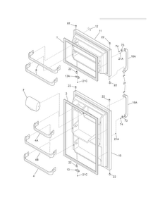 Door Diagram and Parts List for LFHT1513NS0  Frigidaire Refrigerator