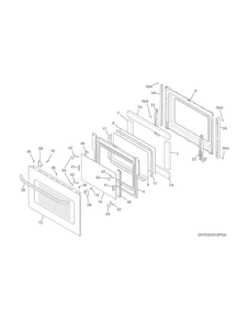 Door Diagram and Parts List for FFED3025PSE  Frigidaire Range