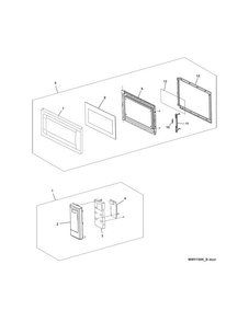 Control Panel,door,miscellaneous Diagram and Parts List for CMWV150KBB  Uni Microwave