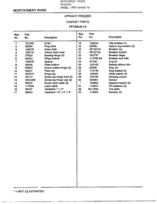 Upright Freezer/cabinet Parts Page 2 Diagram and Parts List for 49648-7A  Frigidaire Freezer