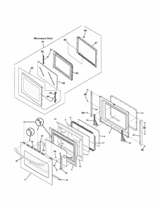Doors Diagram and Parts List for 79047853405  Kenmore Microwave