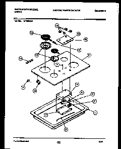 Cooktop Parts Diagram and Parts List for KP532LW2 LUSTERLOY Westinghouse Range