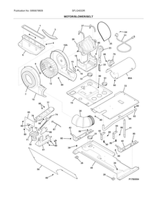 Motor/blower/belt Diagram and Parts List for SFLG4033RT1  Frigidaire Washer Dryer Combo