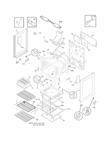 Body Diagram and Parts List for LGGF3042KFN  Frigidaire Range