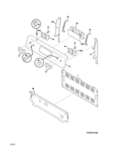 Backguard Diagram and Parts List for CFEF3014LSA  Frigidaire Range