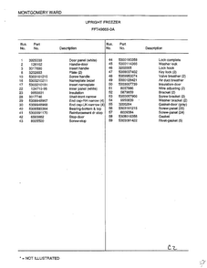 Upright Freezer Page 2 Diagram and Parts List for 49669  Frigidaire Freezer