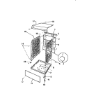 CABINET & BASE Diagram and Parts List for DEC320T1D  Kelvinator Dryer