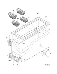 Cabinet Diagram and Parts List for LFFN15M5HWH  Frigidaire Freezer
