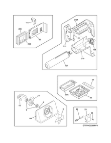 Controls Diagram and Parts List for FGHC2355PF8  Frigidaire Refrigerator