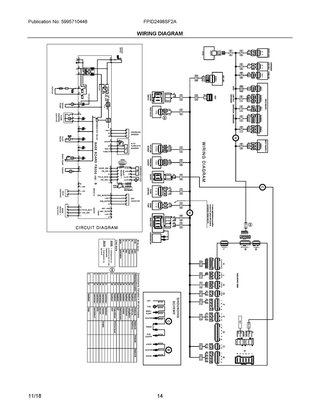 Wiring Diagram Diagram and Parts List for FPID2498SF2A  Frigidaire Dishwasher