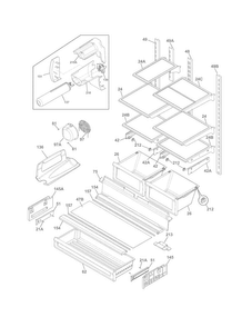 Shelves Diagram and Parts List for DGHF2360PF1  Frigidaire Refrigerator