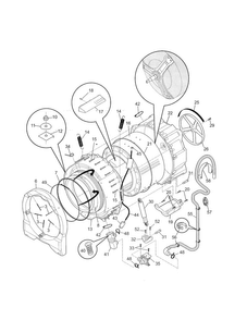 Motor/tub Diagram and Parts List for FAFW3001LW2  Frigidaire Washer