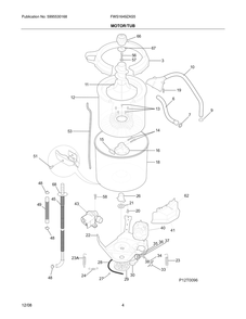 Motor/Tub Diagram and Parts List for FWS1649ZAS5  Frigidaire Washer