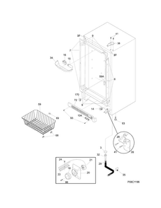Cabinet Diagram and Parts List for FFU14M5HWH  Frigidaire Freezer
