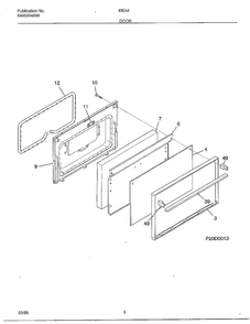 Door Diagram and Parts List for 48044  Frigidaire Range