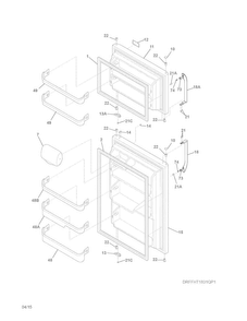 Doors Diagram and Parts List for FFHT1831QQ1  Frigidaire Refrigerator