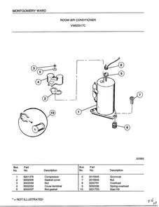 Room Air Conditioner Diagram and Parts List for 5317C  Frigidaire Air Conditioner