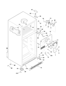 Cabinet Diagram and Parts List for LFHT2117LW9  Frigidaire Refrigerator