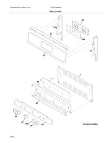 Backguard Diagram and Parts List for FGGF3058RFB  Frigidaire Range