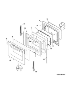 Door Diagram and Parts List for 79074333310  Kenmore Range