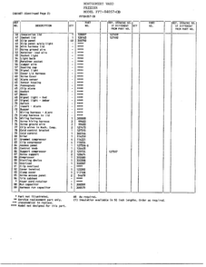 Cabinet Page 3 Diagram and Parts List for 84057-OB  Frigidaire Freezer