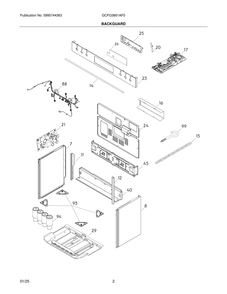 Backguard Diagram and Parts List for GCFG3661AF0  Frigidaire Range