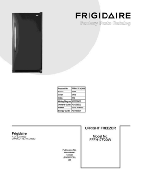 01 - Cover Sheet Diagram and Parts List for FFFH17F2QWB  Frigidaire Freezer